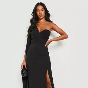 Boohoo Tall Cape Detail Maxi Dress